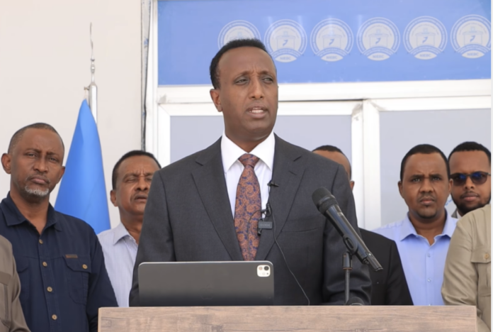 The Chairperson of Somalia's disputed National Electoral Commission, Abdikarin Ahmed Hassan.